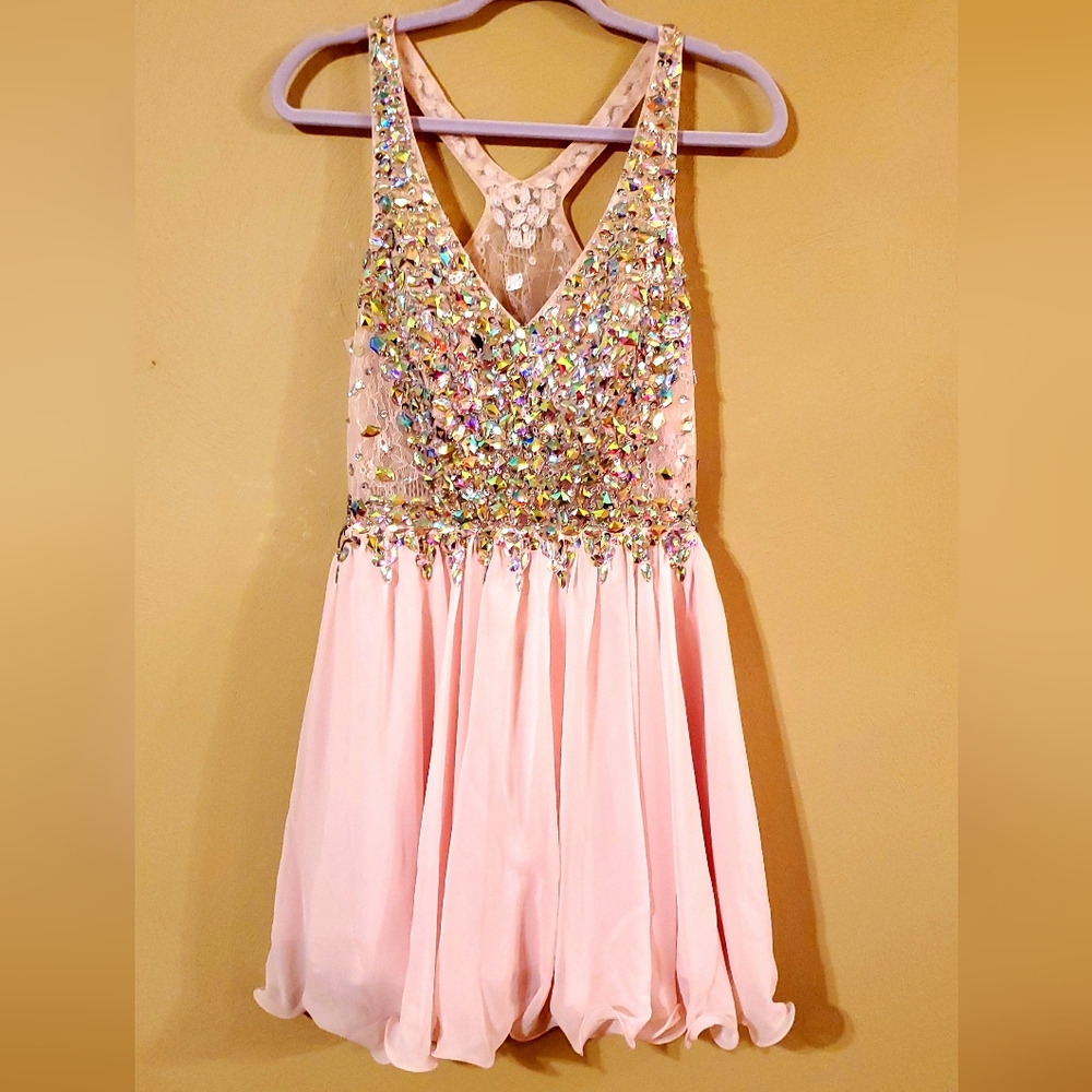 Pink Jeweled Dress S